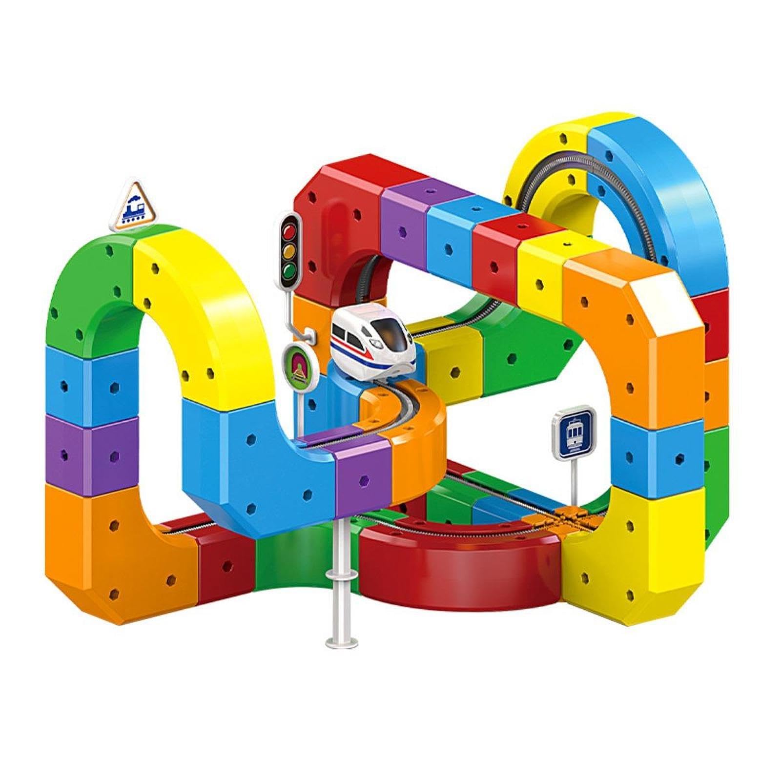 Trenino Elettrico per Bambini E Bambine, Un Regalo di Compleanno Creativo con Segnali E Ferroviari, 81 Pezzi