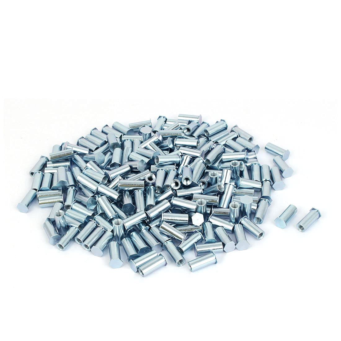 Ubersweet® Imported M4x15mm Hex Head Full Thread Carbon Steel Zinc Plated Self Clinching Standoff Silver Tone 200pcs-image-38