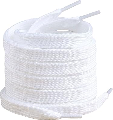 Xeahung Shoe Laces for Sneakers Shoelaces for Tennis Shoes Strings Athletic Shoelaces White Running Shoe Laces Boots Strings White, 55 Inch