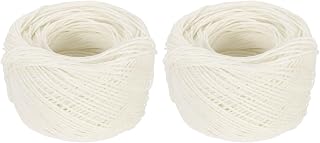 PATIKIL 2Pcs 200ft/61m Beeswax Wick Rope, 1.2mm Thick Candle Making Wicks with Natural Beeswax Well Coated for Candle String Making Wick Lighter, White
