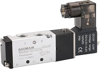 Baomain 4v110-06 P T1/8 Air Outlet 2 Position Solenoid Valve Dc 12v