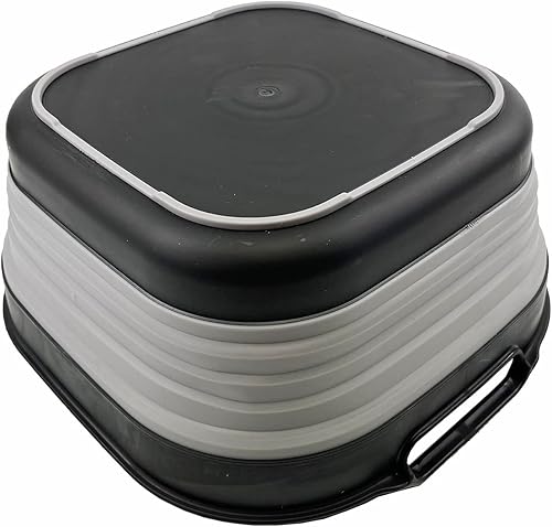 Miniatura 5 de SAMMART Sartén plegable de 10L (2.64 galones), lavabo plegable, tina portátil para lavar platos, bandeja de almacenamiento de cocina que ahorra