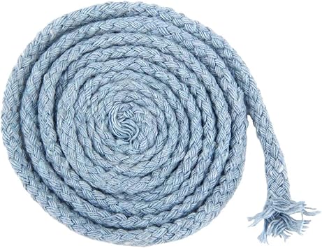 5mm x 295ft Macrame Cord Sky Blue Braided Cotton Rope, 8 Strand Natural Cotton String for DIY Crafting, Wall Hanging, Plant Hangers, Gift Wrapping, and Handmade DecorationsBlue