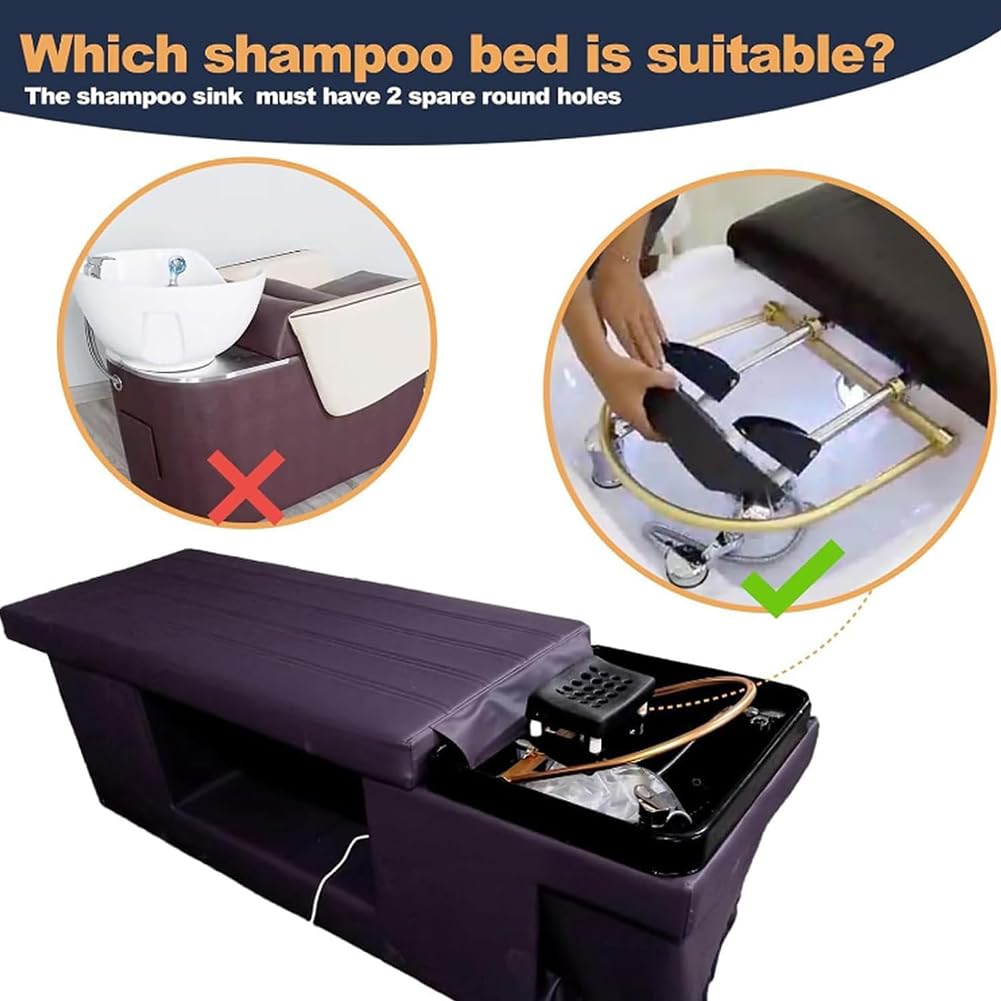 Equipo De SPA Head con Kit De Almohada, Estante De Circulación De Agua, Acero Inoxidable 304 De 39,37 Pulgadas, Fijación De Metal Ajustable, Tratamiento del Cabello, Cuidado del Cuero Cabelludo,