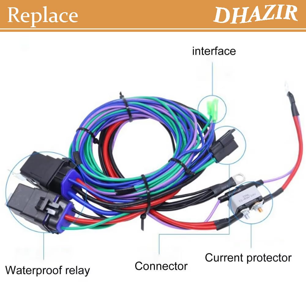Wiring Cable Harness Kit Jack Plate Fit for CMC/TH-Marine Tilt Trim Unit 7014G PT-130 PL-65 PT-35 with Relay Reset Circuit Breaker Wiring Assembly Without Switch