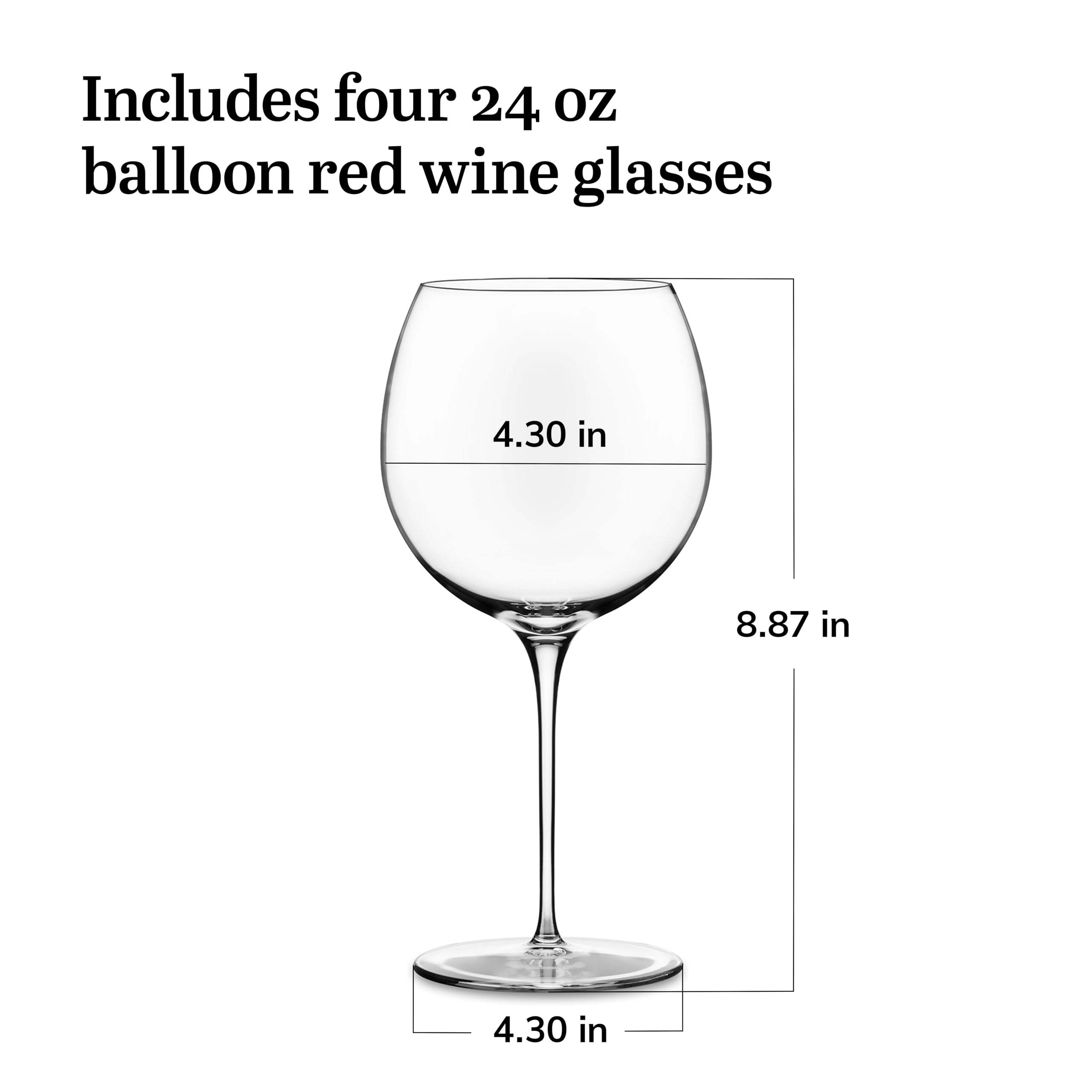 Libbey Signature Kentfield - Set di 4 calici da vino rosso