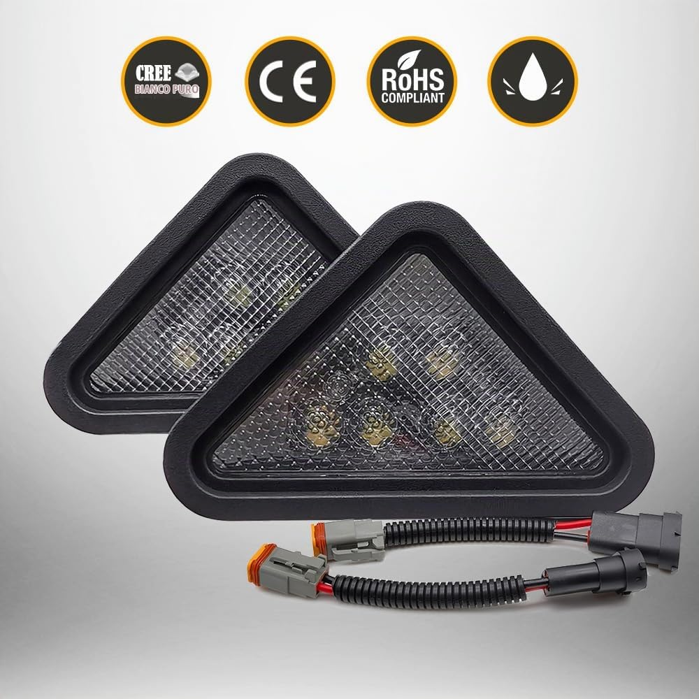 Fari LED 12V per Bulldozer 5500K Faro Led 30W Sostituire Numero di Parte 7259523, 7259524, 6718042, 6718043 Compatibile con Bobcat 751 753 763 773 864 873 883 (2 Pezzi)