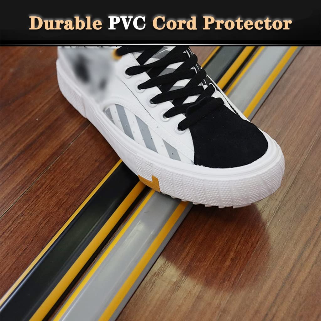 Cubierta De Cable De Piso Cubierta De Cable De Piso Canal Ocultador De Cable De Piso De PVC Suave Resistente Al Desgaste, Protector De Cable De Piso Compacto De 3 Cm De Ancho, Gestión De Cable De Pi