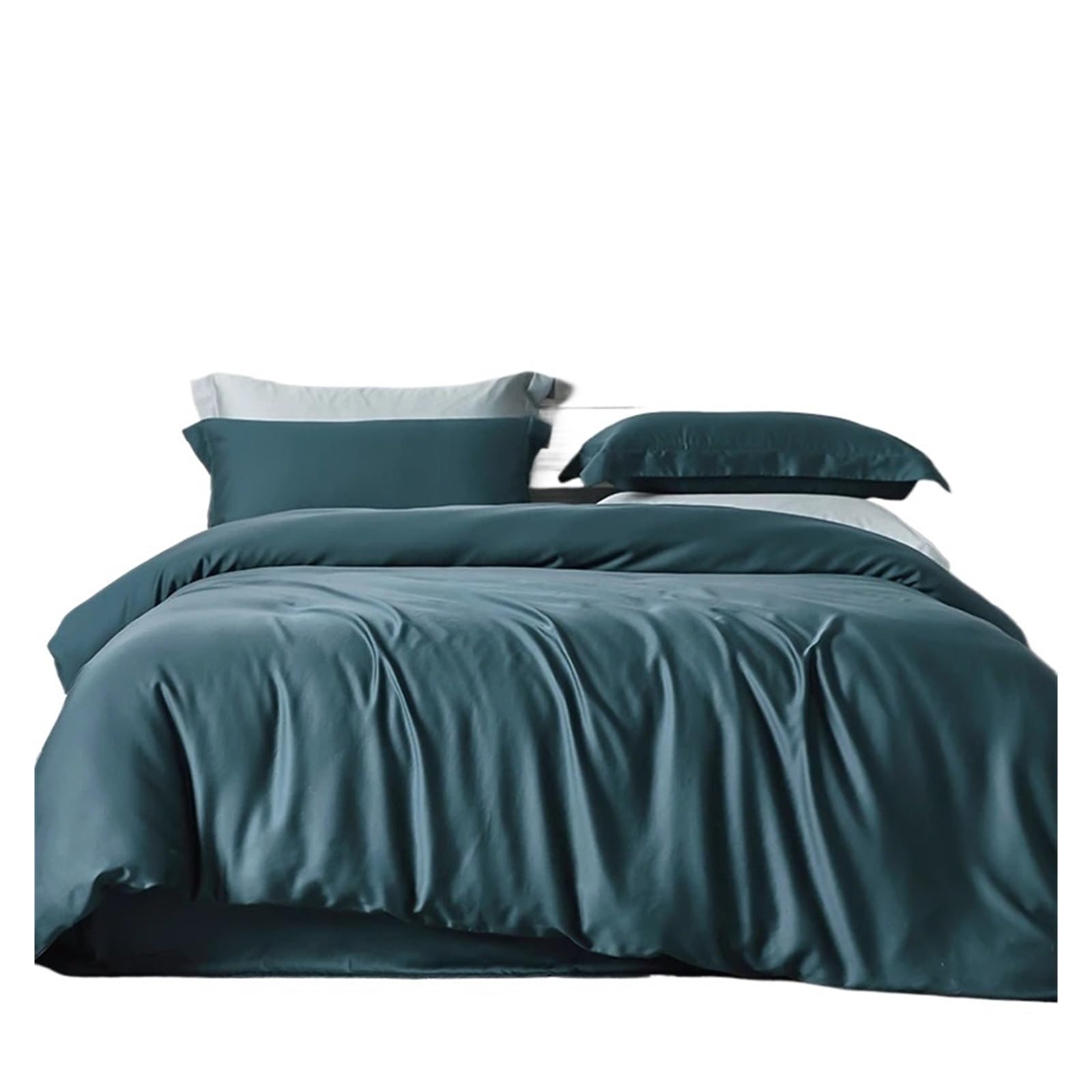 Housse couette douce 220x240cm avec drap plat et taies parure de lit 4 pièces