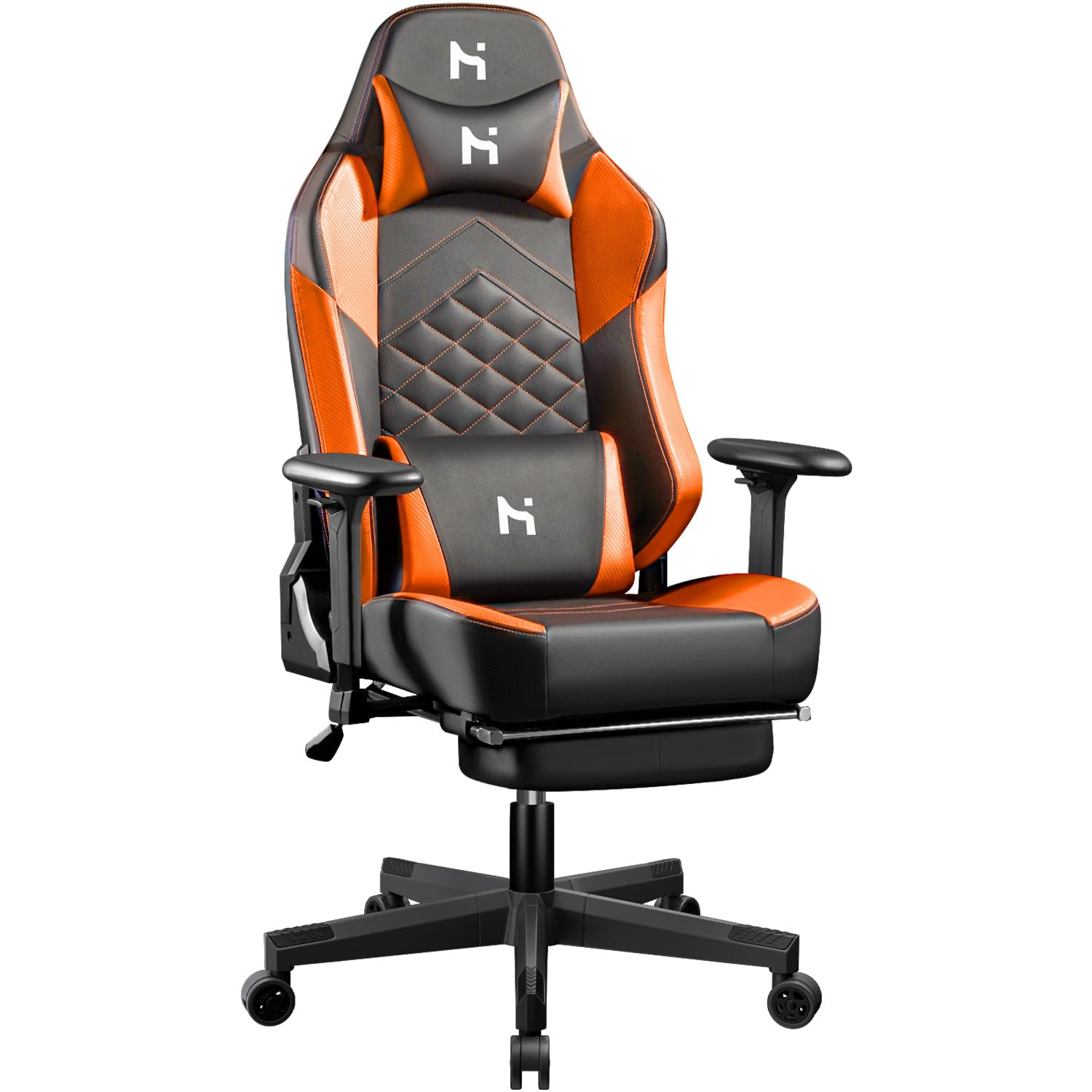 Chaise Gaming HLFURNIEU Avec Massage - Coussin Lombaire Ergonomique - Repose-pieds Réglable