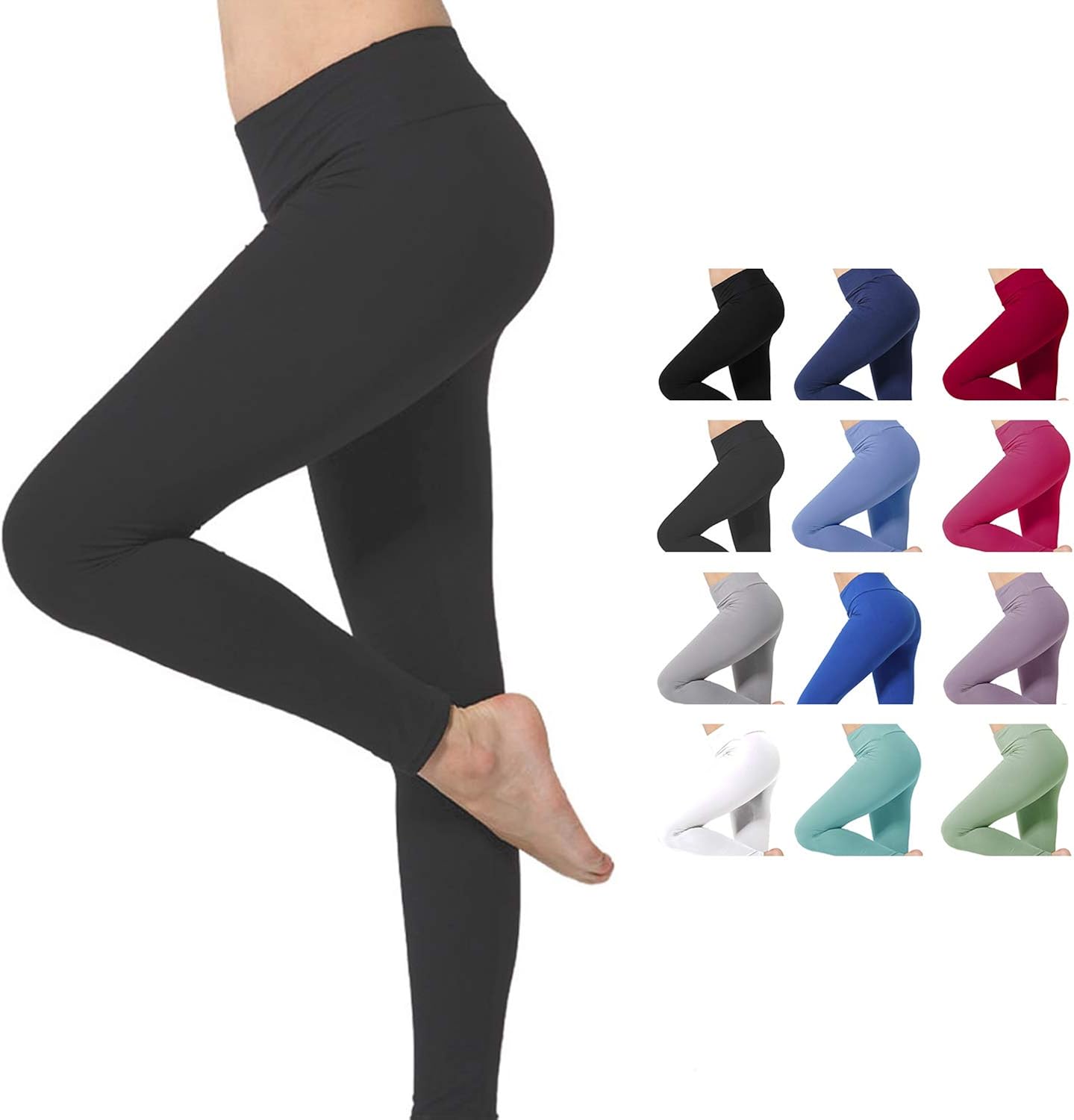 Kamots Beauty High Waist Leggings for Women - Buttery Soft Compression Tummy Control Slimming Running Workout Yoga Pants