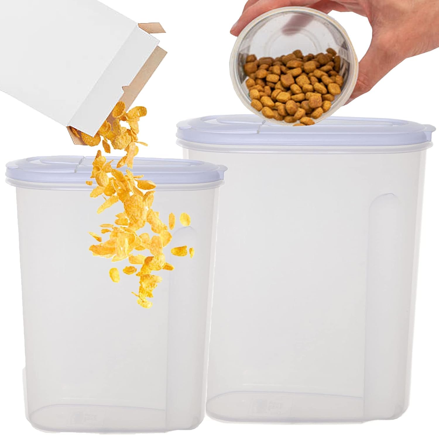 Storm Trading Group Airtight Kitchen Cereal Storage Containers Dry Food Containers 3L Or 5L With Air Tight Lid Ideal For Rice, Pasta & Dry Foods (3 Litres - 3 Containers)