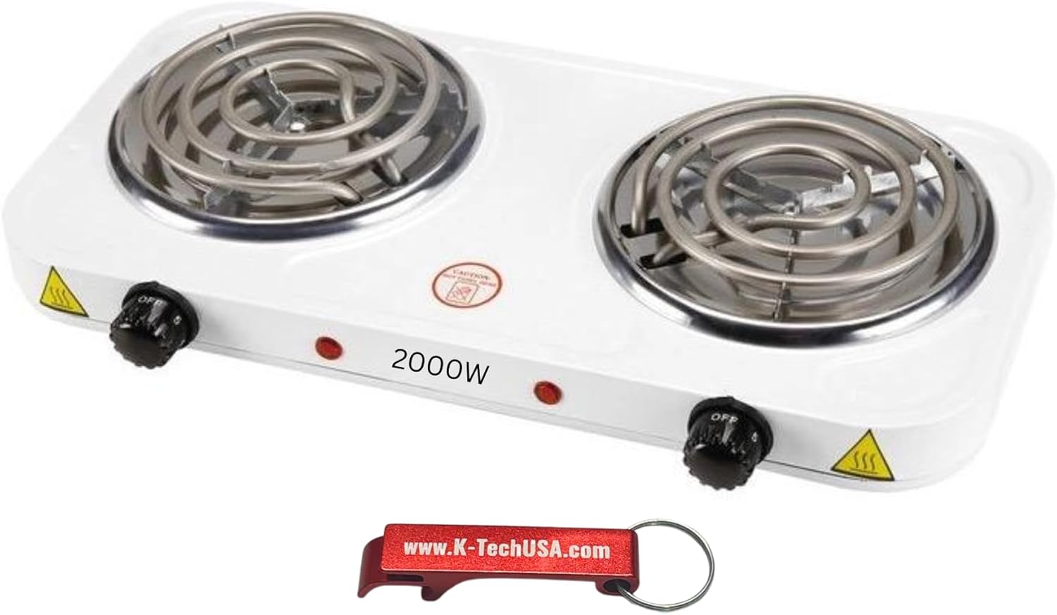 Estufa Eléctrica de 2 Puestos Compacta para Encimera 2000W