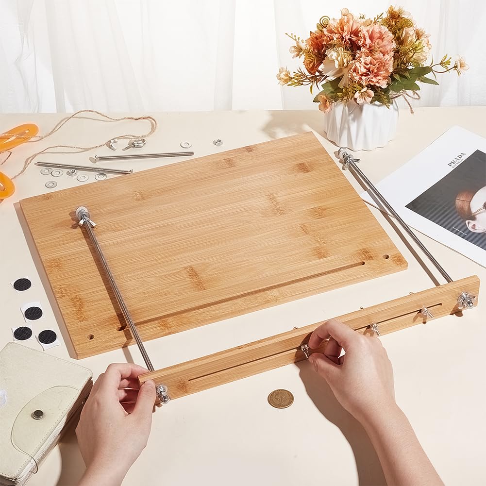 BENECREAT Set di cornici da cucito per rilegatura, kit per rilegatura di libri in legno, rettangolari, strumenti per rilegatura di libri fai da te, per libri fatti a mano