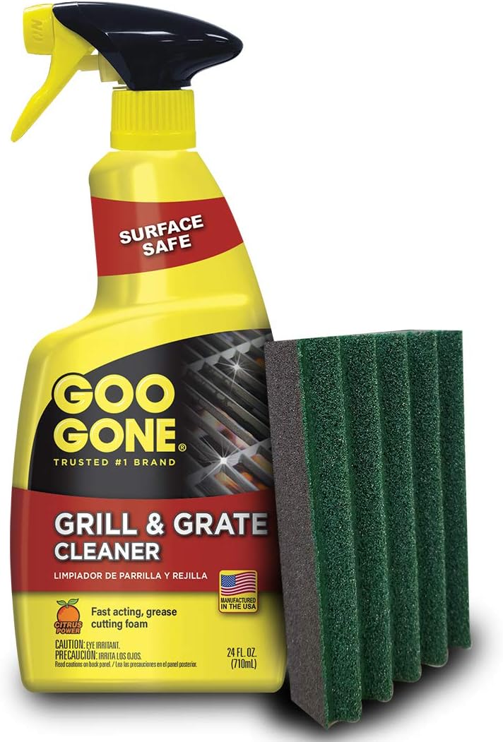 Goo Gone Grill Cleaner and Pad - Cleans BBQ Grates & Racks - 24 Ounce