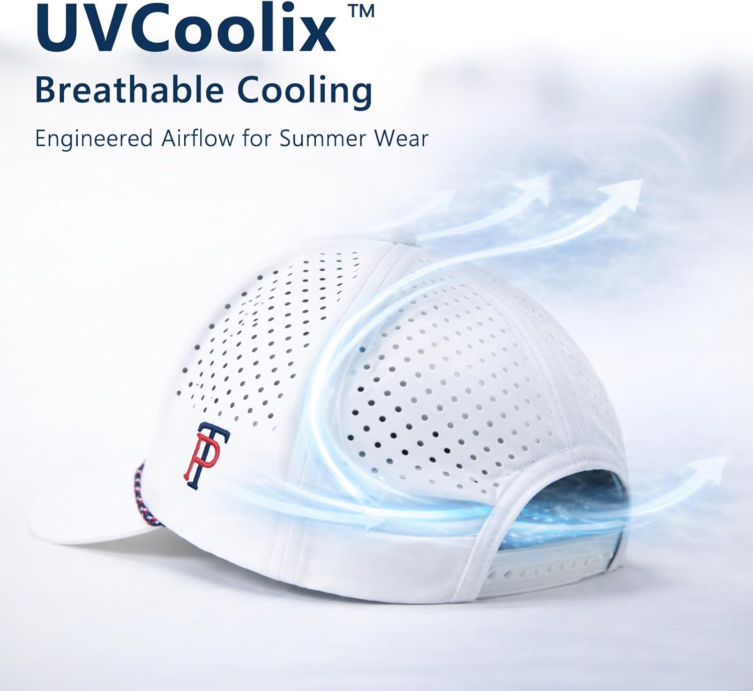 TOP-EX UVCoolix™ Performance Rope Hat Water-Resistant Beathable Baseball Cap Men Golf Workout Hat Snapback Laser Perforated