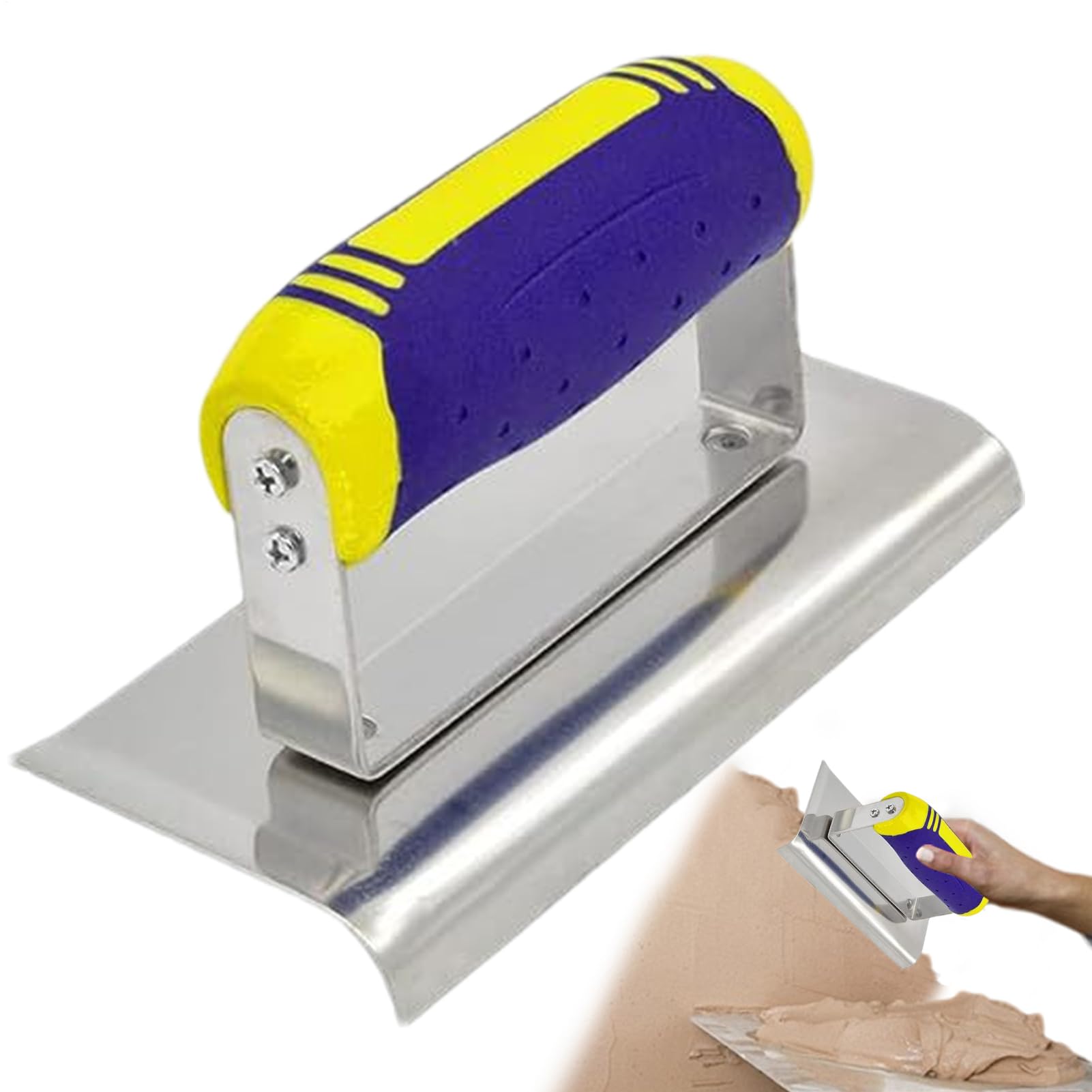 Fer à bordure en béton – en acier inoxydable, construction sans rivet | Poignée ergonomique, façonnage d'angle de précision, bordure lisse, finition décorative pour trottoir, dalle d' de