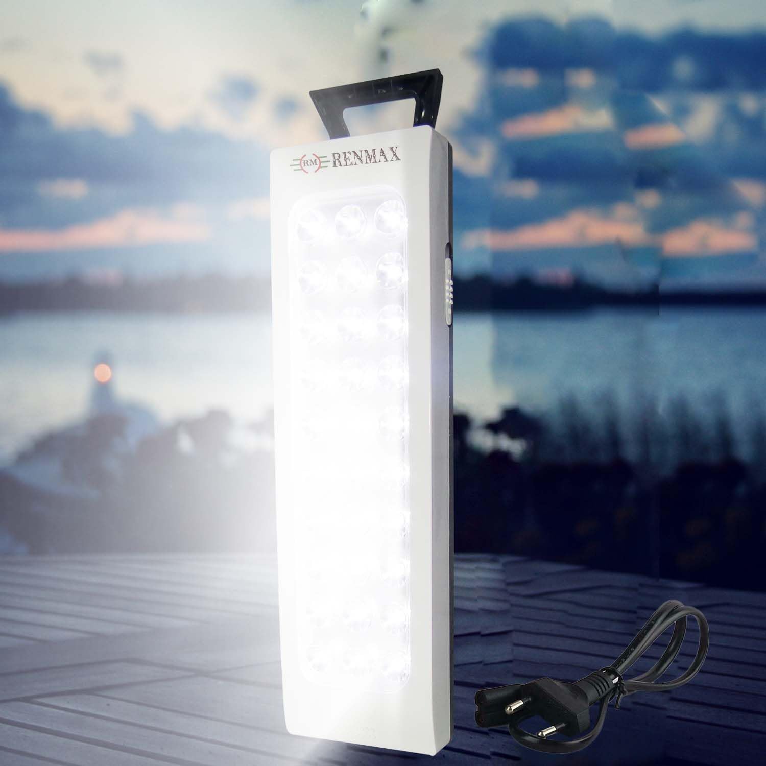 RENMAX Rechargeable LED Emergency Light for Home Portable Bright AC/DC Charging ABS Plastic - 1Pc (30 SMD Portable Hand Lamp) (B0CBMDHZJT) Amazon Price History, Amazon Price Tracker