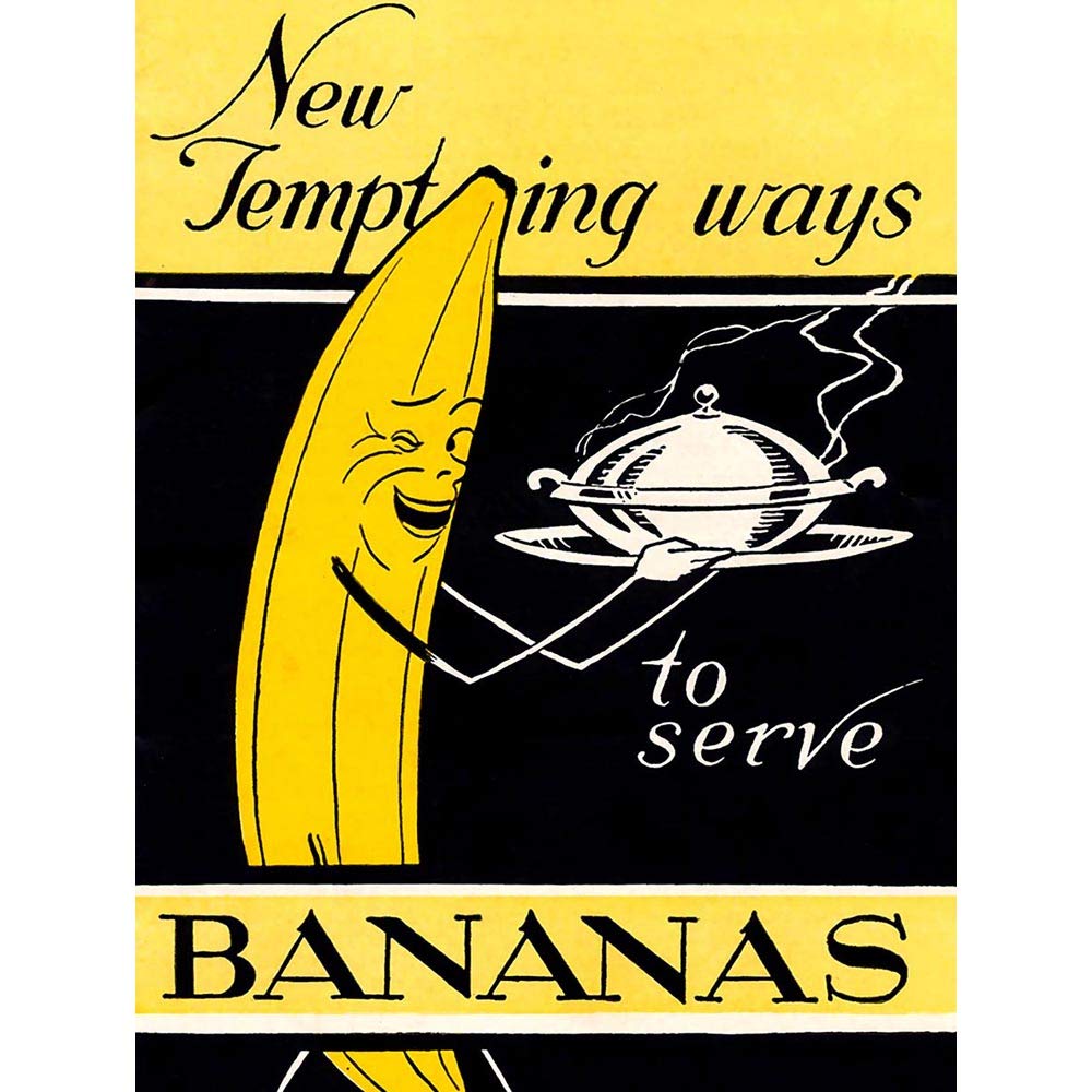 Wee Blue Coo Advert Vintage Bananas Food Fruit Ny 1939 Art Print Poster Wall Decor 12X16 Inch