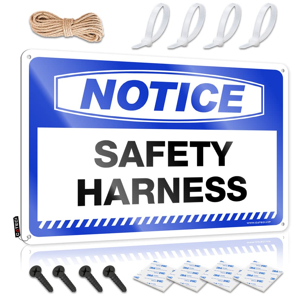 Personalized Man Cave Sign Notice Safety Harness Tin Sign Man Cave Sign Decor Funny Wall Decor Signs(30X40CM)