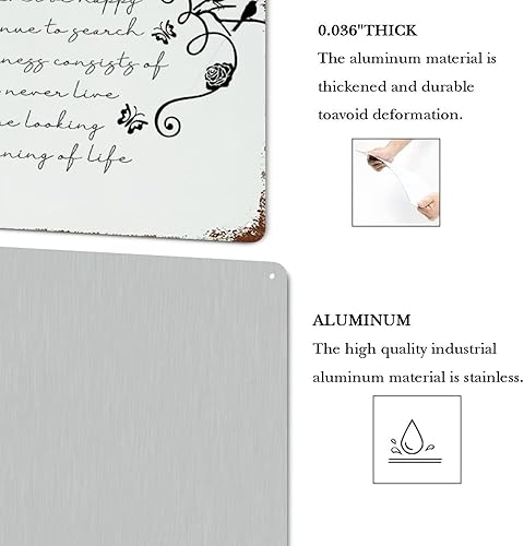 Vista 17 de LUIJORGY Letrero de metal con cita de amor con frase en inglés "Saying You Have to Dream Before Your Dreams Can Come True Wood Grain Inspiration