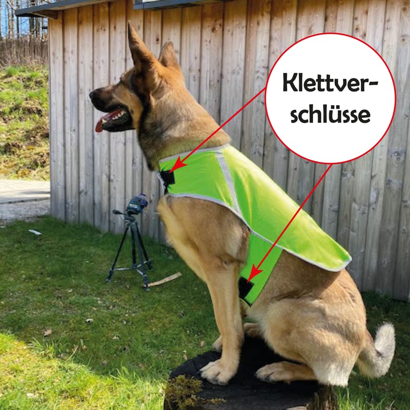 Bestlivings Reflektierende Hundewarnweste - Robust, Größenverstellbar, Reflektorweste mit Futterstoff, Sicherheitsweste für Hunde, Jacke Mantel in Grün, Größe L, Polyester