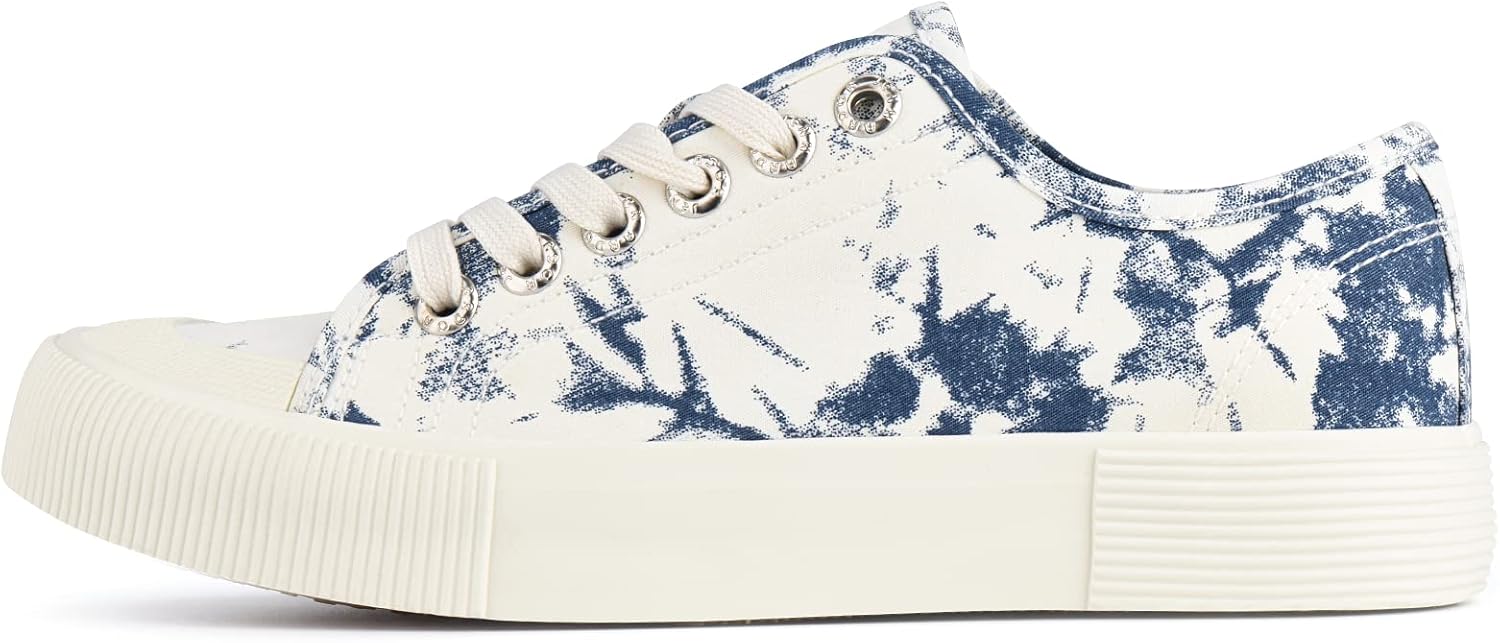 Womens Sneakers Casual Canvas Shoes Classic Low Top Lace up Comfortable Tennis Walking Shoes - Image 2