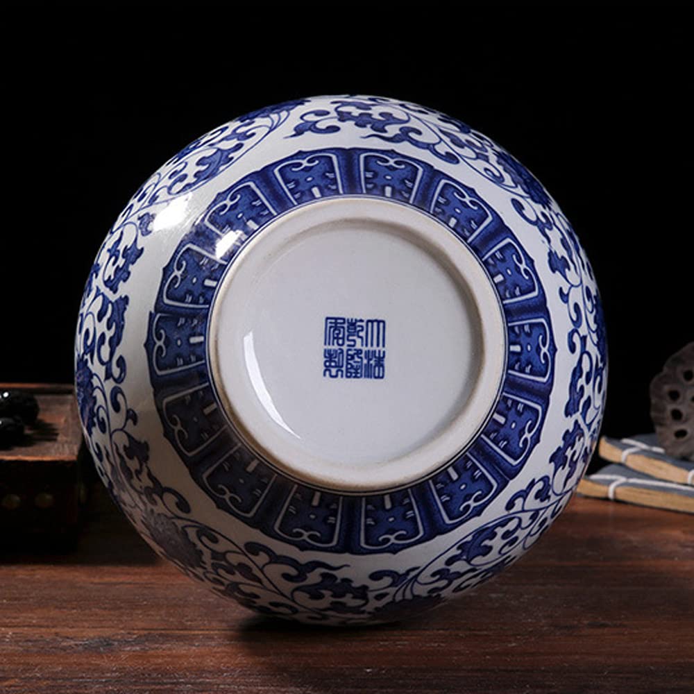 Chiński wazon ceramiczny, niebiesko-biała porcelana, ręcznie wykonany, dekoracyjny, do salonu, biura lub jako dekoracja stołu (10#)