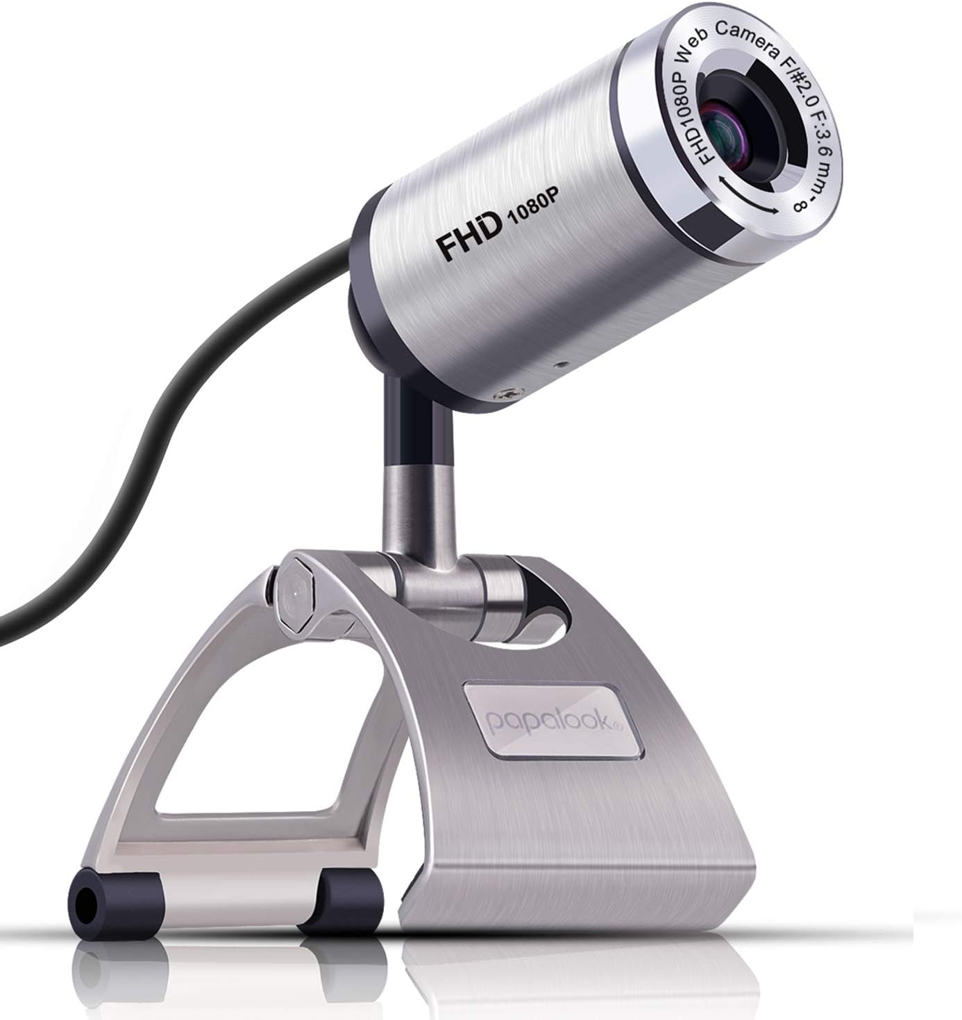 papalook Full HD 1080P Webcam, PA150S Durable Metal Web Camera with Built-in Mic, Plug and Play for Teams Zoom Meeting Video Conference Streaming, Compatible with PC/Desktop/Laptop/Mac