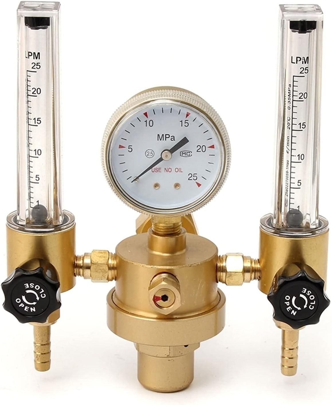 Argon Gauge Pressure Regulator Mig Tig Flow Meter Control Valve Welding Gas Double Tube Bubble Counter Aquarium Flowmeter (Color : Gold) (Gold)