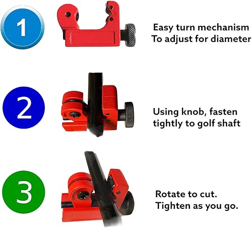 Miniatura 6 de The Golfer's Workshop Cortador del eje del palo de golf, uso para el eje de acero o del grafito, palos de golf cabidos personalizados de bricolaje