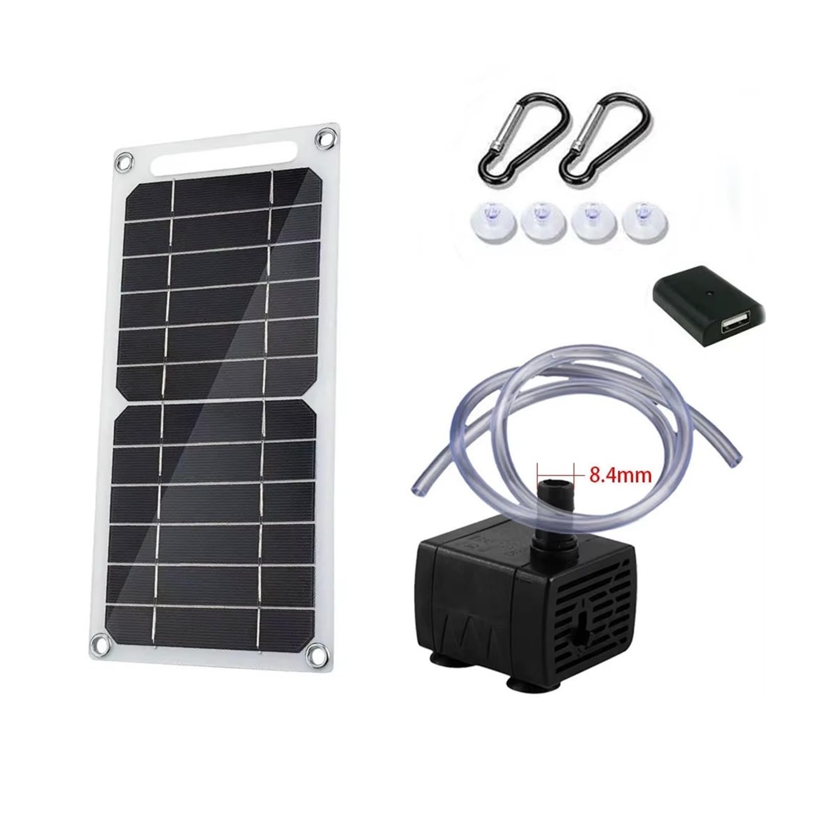 Il pannello solare con sistema di pompa dell'acqua USB 5V può essere utilizzato for gli acquari rocciosi e il pompaggio ad alta prevalenza di acqua potabile for animali domestici(3M set)