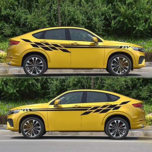 Fochutech 1 Set Car Auto Body Sticker Grid Self-Adhesive Side Truck Vinyl Graphics Decals (Black) #TOP5