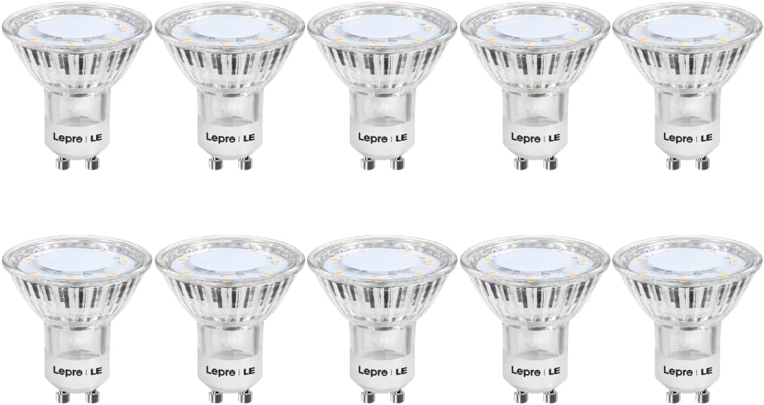 GU10 LED Light Bulb 3 W 250 Lumens LED Bulb 2700 Kelvin Warm White Replaces 35 W Halogen Bulbs 120 Degree Beam Angle Pack of 10