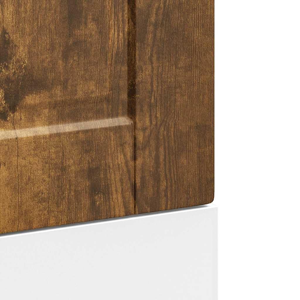 Geschirrspülerblende Porto Spülmaschinenfront für teilintegrierte Einbaugeschirrspüler Frontblende aus Holzwerkstoff Räuchereiche Optik 45 x 1,5 x 57 cm Küchenfront