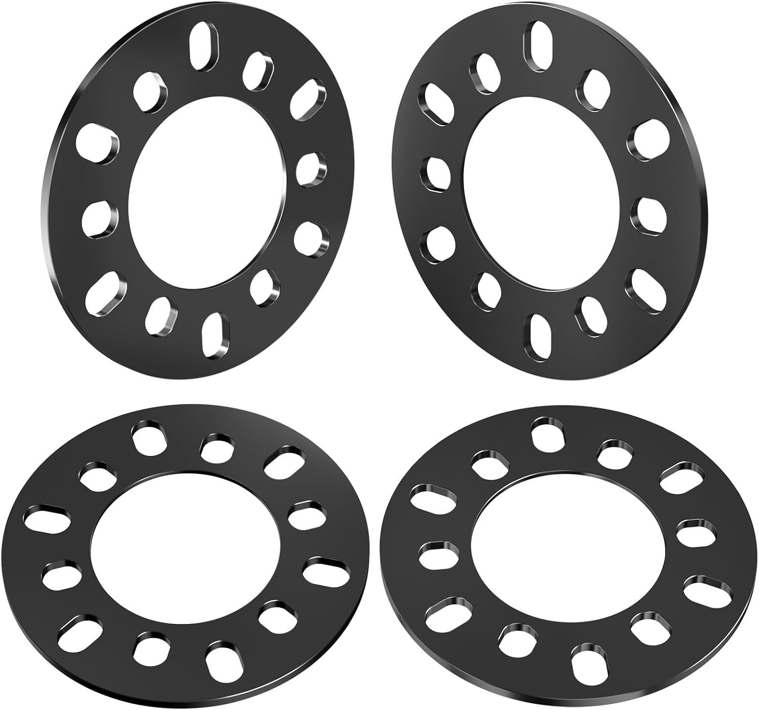 GAsupply 6mm 1/4 inch Thickness 6x4.5 6x115 6x120 6x127 6x130 6x132 6x135 6x139.7 Wheel Spacers, Forged Black 6 Lug Universal Wheel Spacer Adapters 87.5mm Hub Bore, 4 Pack