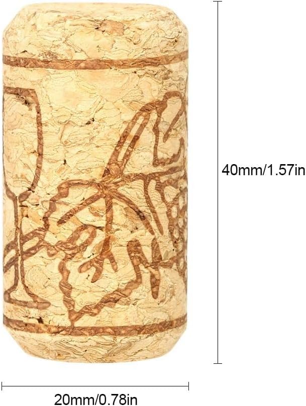 50Pcs Oak Wine Corks 40 x 20 mm,50 Count Leakproof Straight Wine Bottle Stoppers for Homemade Wine Bottling and DIY Crafts