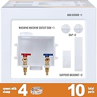 Vista 7 de SUNGATOR Pex - Caja de salida para lavadora con drenaje central, caja de válvula para lavadora de lavandería, entrada de crimpado Pex de 1/2 pulgada