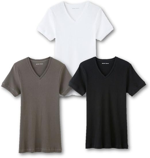 Amazon グンゼ Body Wild ｖネックｔシャツ ３枚セット 綿100 リブ編み 抗菌防臭 Bwj415j Tシャツ カットソー 通販