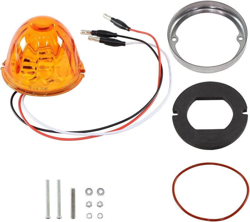 Lanterna lateral e luz de direção LED telfair com lente âmbar de vidro para caminhões – 1 unidade