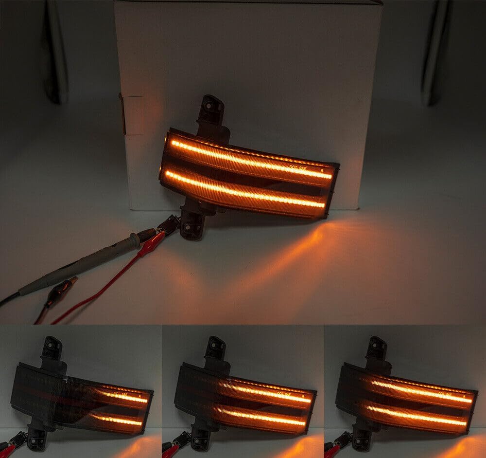 Side Mirror Marker Light Turn Signal Direction Indicator lamp for 2014-18 Chevy Silverado/GMC Sierra 1500 2500HD 3500HD, A Pair Amber Dynamic Switchback LED Side Tow Mirror Marker Light