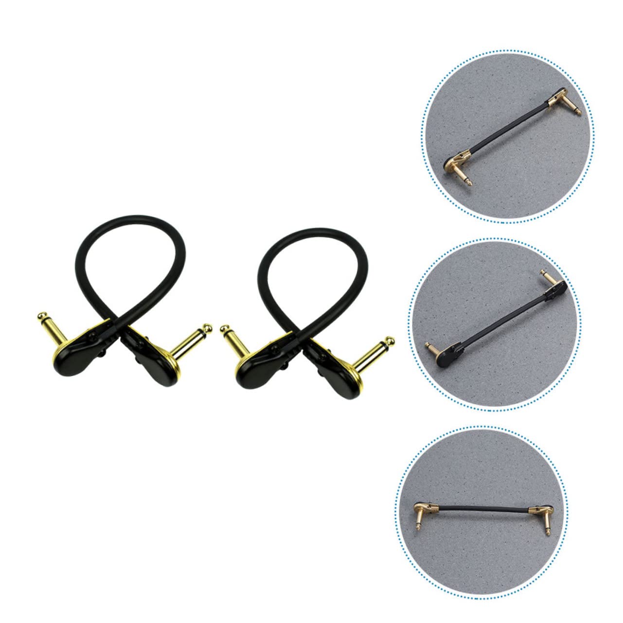 ibasenice 6pièces Câble De Patch Pour Guitare Connecteurs Dorés Cordon Instrument Pour Basse Et Effets Flexible Et