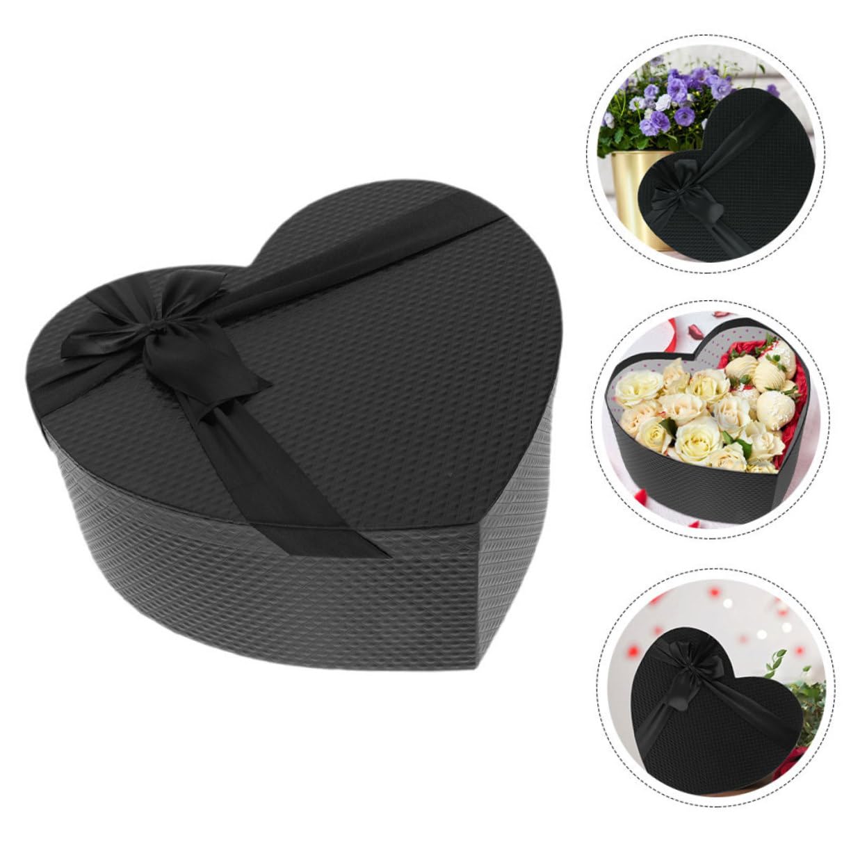 DECOMELODY 2stücke Herzförmige Geschenkboxen Für Blumenarrangements Kreative Verpackung Für Valentinstag Schwarze Geschenkverpackung Für Süßigkeiten Und Schmuck Für Hochzeiten Und