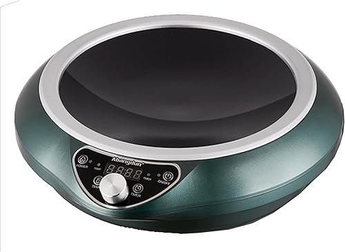 Miniatura 9 de Placa de Inducción para Wok de 1700W con Wok de Acero al Carbono Nitrurado de 13.4", Fondo Redondo y Compatible con Sartén Plana, Juego de Wok