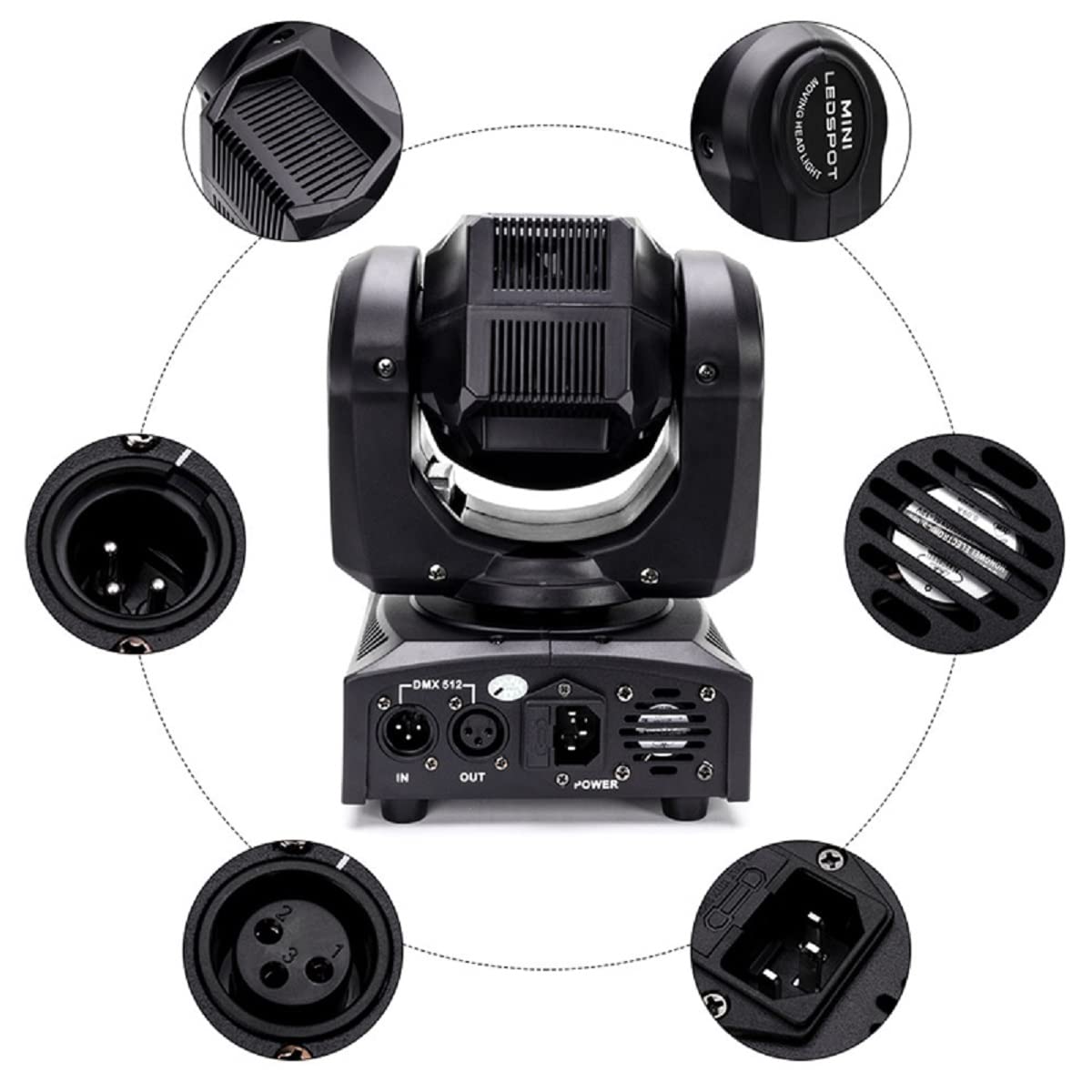 UKing 4pcs Lyre Led Avec Flight Case 50W Tête Mobile Éclairage à Disco 8 Gobo 8 Couleurs Sono DJ Lumière 9/11 Canaux Pour Fête Bar Noël Théâtre Mariage