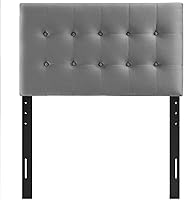 Vista 4 de Modway Emily - Cabecera de terciopelo con diseño capitoné de tamaño individual, color gris