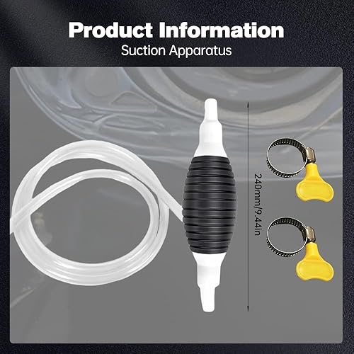 Miniatura 7 de Bomba de sifón líquido multifuncional, extractor de líquidos manual de gran diámetro para gasolina, aceite de motor, combustible, diésel, agua,