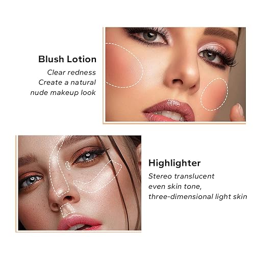 Miniatura 6 de Lápiz de rubor de belleza, barra de rubor líquido con punta de esponja, rubor facial mate, varita líquida cremosa suave y sedosa, ligera y duradera