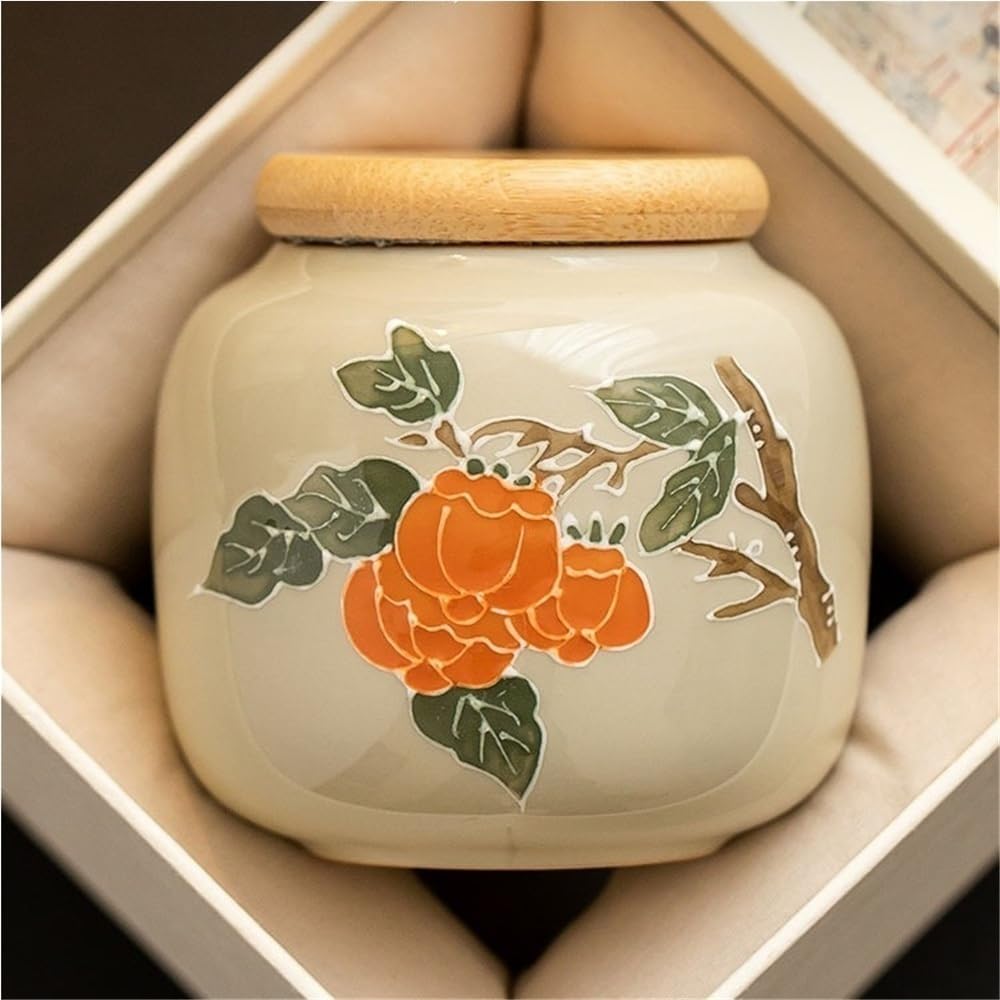SONGCHAO Sugar Jar Creative Hand-Painted Small Tea Storage Jars Household Sealed Ornaments Sets Kitchen Tea Canister