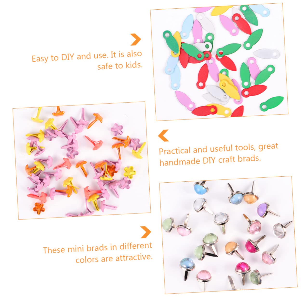 SHINEOFI 2 Ensembles Clous en Métal en Forme De Champignon pour Scrapbooking Attaches Loisirs Créatifs pour Enfants Attaches Colorées Petites Attaches 2 boîtes*2